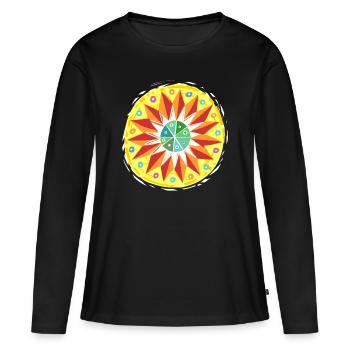 Sonne - Frauen Premium Bio Langarmshirt - Schwarz - Vorne - Julia (174cm)