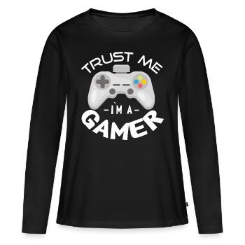 Trust me I'm gamers gambling console game - Women's Premium Organic Long Sleeve Shirt - black - Front - Julia (174cm)