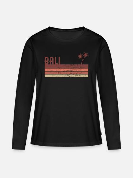 Bali - Frauen Premium Bio Langarmshirt - Schwarz