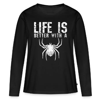 Spinnen Zucht Handel - Frauen Premium Bio Langarmshirt - Schwarz - Vorne - Julia (174cm)