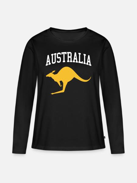 Kangaroo - Frauen Premium Bio Langarmshirt - Schwarz