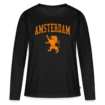 Amsterdam - Women's Premium Organic Long Sleeve Shirt - black - Front - Julia (174cm)
