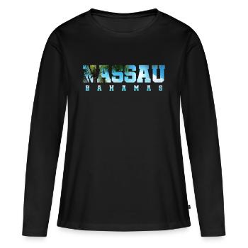 Bahamas Nassau Bahamas Nassau - T-shirt manches longues Premium bio Femme - noir - Devant - Julia (174cm)