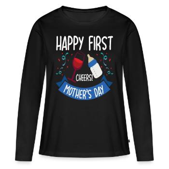 Mutter Tag Sprüche Eltern Anerkennung Geschenk - Frauen Premium Bio Langarmshirt - Schwarz - Vorne - Julia (174cm)