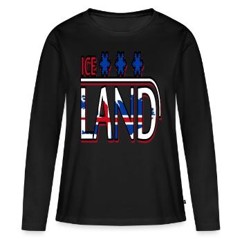Islande - T-shirt manches longues Premium bio Femme - noir - Devant - Julia (174cm)