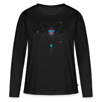 Éléments de science des électrons neutrons protons atomiques - T-shirt manches longues Premium bio Femme - noir - Devant - Julia (174cm)