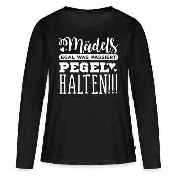 mädels pegel herz - Frauen Premium Bio Langarmshirt - Schwarz - Vorne - Julia (174cm)