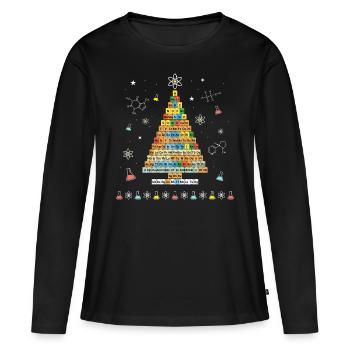 Tableau périodique des arbres de Noël de Chimistree - T-shirt manches longues Premium bio Femme - noir - Devant - Julia (174cm)