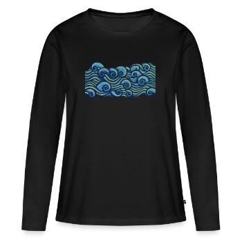 water - Women's Premium Organic Long Sleeve Shirt - black - Front - Julia (174cm)