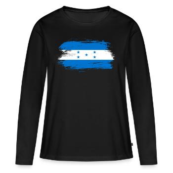 Drapeau du Honduras drapeau - T-shirt manches longues Premium bio Femme - noir - Devant - Julia (174cm)
