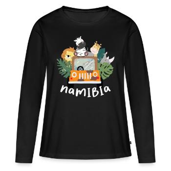 Namibia - Frauen Premium Bio Langarmshirt - Schwarz - Vorne - Julia (174cm)