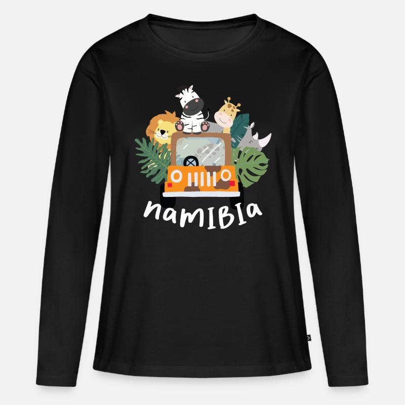 Namibia - Frauen Premium Bio Langarmshirt - Schwarz