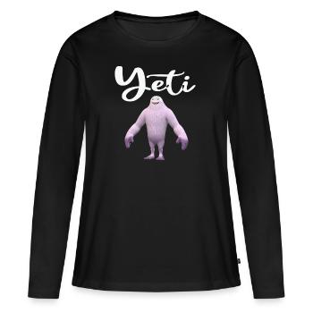 Yeti - T-shirt manches longues Premium bio Femme - noir - Devant - Julia (174cm)