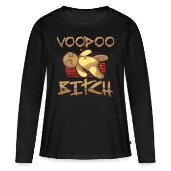 Cadeaux vaudou | Poupée vaudou magique noire - T-shirt manches longues Premium bio Femme - noir - Devant - Julia (174cm)