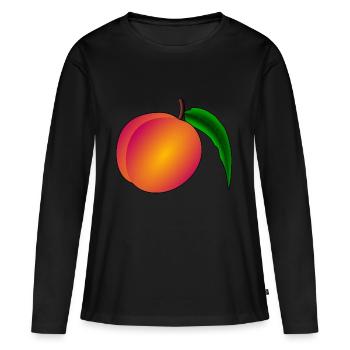 abricots veggie Veggie abricot fruits7 - T-shirt manches longues Premium bio Femme - noir - Devant - Julia (174cm)
