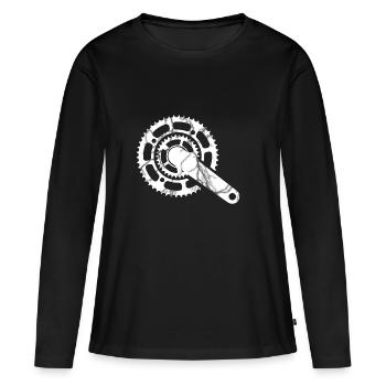 montagne cadeau motards pédales pédales de vélo roue - T-shirt manches longues Premium bio Femme - noir - Devant - Julia (174cm)