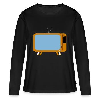 monitor television fernseher tv flatscreen compute - Frauen Premium Bio Langarmshirt - Schwarz - Vorne - Julia (174cm)