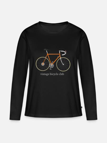 Vintage Fahrrad-Club - Frauen Premium Bio Langarmshirt - Schwarz