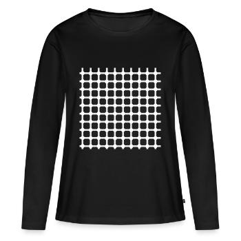 Hermann Grille Perception Illusion Optique Cadeau - T-shirt manches longues Premium bio Femme - noir - Devant - Julia (174cm)