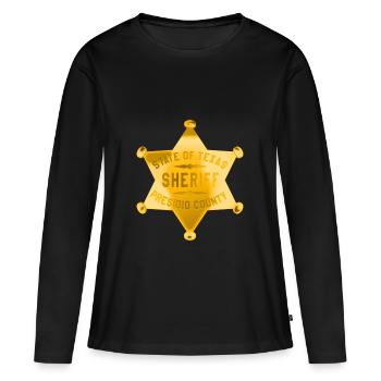 Wester Wild West maire Texas Sheriff Stern - T-shirt manches longues Premium bio Femme - noir - Devant - Julia (174cm)