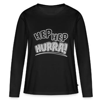 HEP HEP HURRA! - Geschenk - Frauen Premium Bio Langarmshirt - Schwarz - Vorne - Julia (174cm)