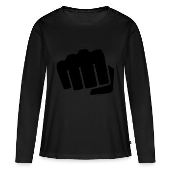 Faust - Frauen Premium Bio Langarmshirt - Schwarz - Vorne - Julia (174cm)