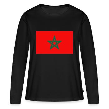Marokkaner Flagge - Frauen Premium Bio Langarmshirt - Schwarz - Vorne - Julia (174cm)