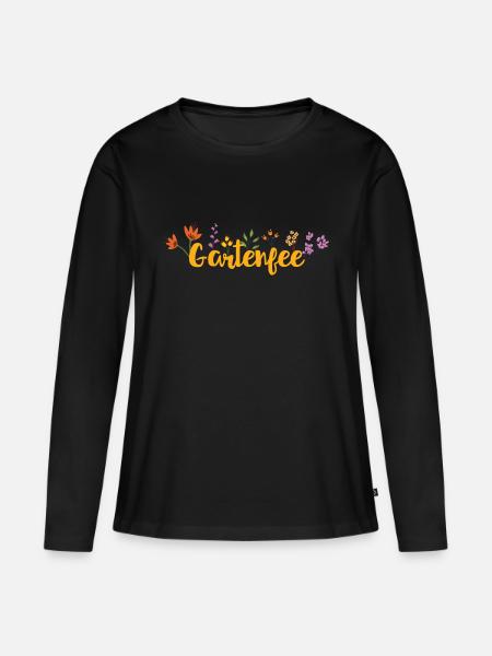 Gartenfee - Frauen Premium Bio Langarmshirt - Schwarz