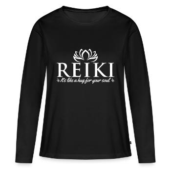 Reiki Master Gift Ideas | Reiki Treatment Yoga - Women's Premium Organic Long Sleeve Shirt - black - Front - Julia (174cm)