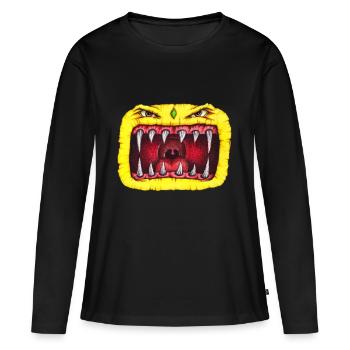 Monster with teeth yellow - Women's Premium Organic Long Sleeve Shirt - black - Front - Julia (174cm)