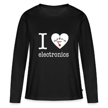 I love Electronics - electronics / gift idea - Women's Premium Organic Long Sleeve Shirt - black - Front - Julia (174cm)