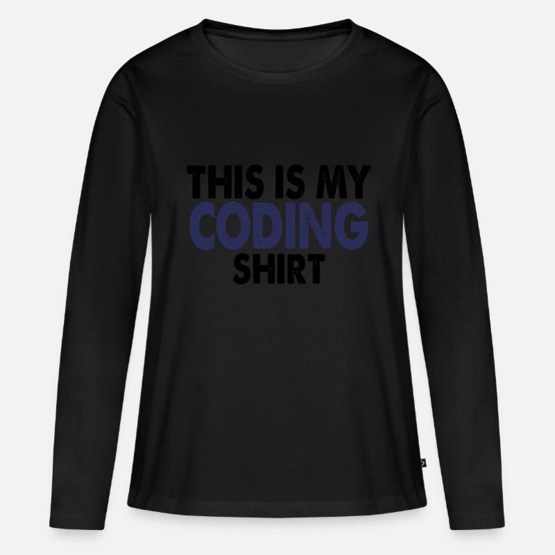 Coding Nerd Computer programmieren - Frauen Premium Bio Langarmshirt - Schwarz
