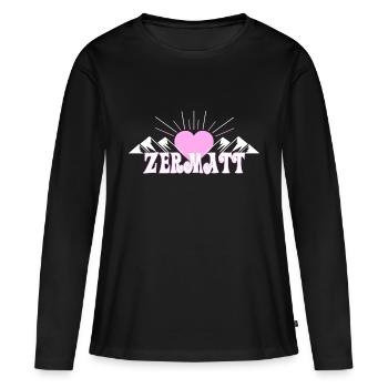 Zermatt - T-shirt manches longues Premium bio Femme - noir - Devant - Julia (174cm)