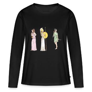 Antike Frauen - Frauen Premium Bio Langarmshirt - Schwarz - Vorne - Julia (174cm)