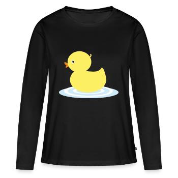 poussin - T-shirt manches longues Premium bio Femme - noir - Devant - Julia (174cm)
