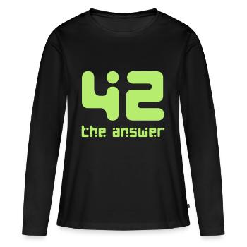 42, the Answer Antwort Galaxis Science Fiction UFO - Frauen Premium Bio Langarmshirt - Schwarz - Vorne - Julia (174cm)