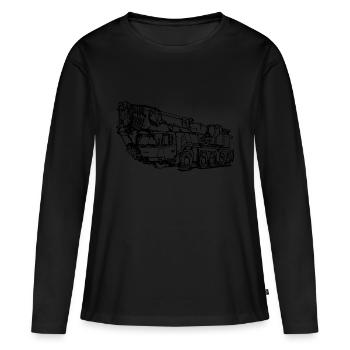 Grue mobile grue grue 5 essieux - T-shirt manches longues Premium bio Femme - noir - Devant - Julia (174cm)