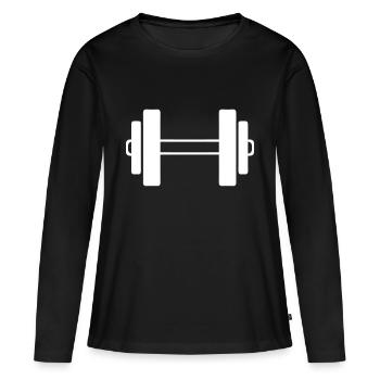 symbole d'icône haltère - T-shirt manches longues Premium bio Femme - noir - Devant - Julia (174cm)