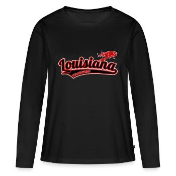Louisiana Crawfish College Style - Frauen Premium Bio Langarmshirt - Schwarz - Vorne - Julia (174cm)