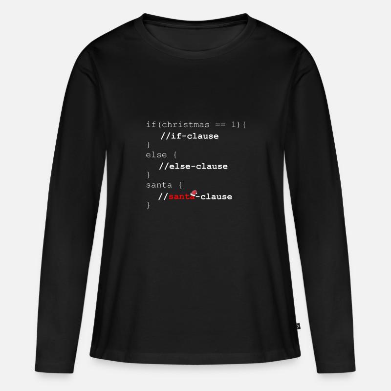 Santa-Clause – Weihnachten Programmierer Geschenk - Frauen Premium Bio Langarmshirt - Schwarz