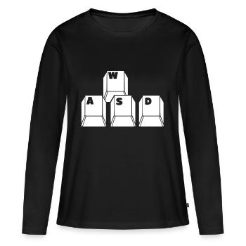 Jouer au clavier - T-shirt manches longues Premium bio Femme - noir - Devant - Julia (174cm)