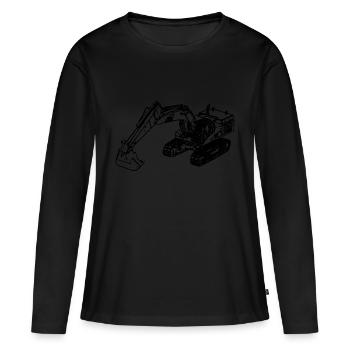 Excavator Crawler Excavator Shovel black - Women's Premium Organic Long Sleeve Shirt - black - Front - Julia (174cm)