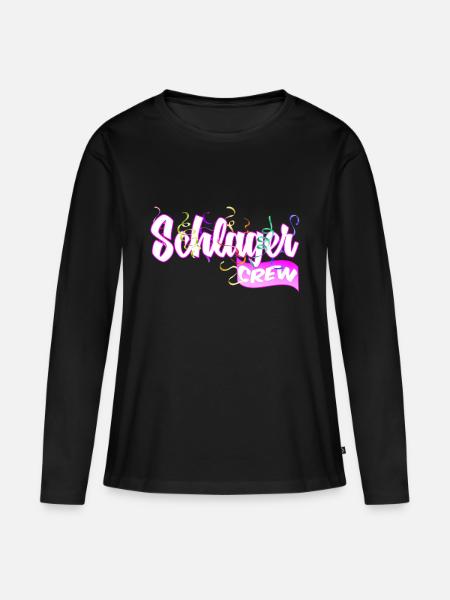 Schlager Crew - Frauen Premium Bio Langarmshirt - Schwarz