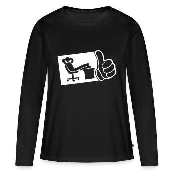 bureau de travail chill thumb - T-shirt manches longues Premium bio Femme - noir - Devant - Julia (174cm)