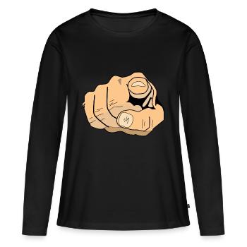 index - T-shirt manches longues Premium bio Femme - noir - Devant - Julia (174cm)