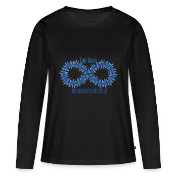 Sie haben unbegrenztes Potenzial - Frauen Premium Bio Langarmshirt - Schwarz - Vorne - Julia (174cm)