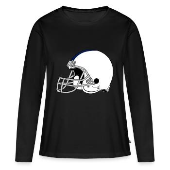Casque de football - T-shirt manches longues Premium bio Femme - noir - Devant - Julia (174cm)