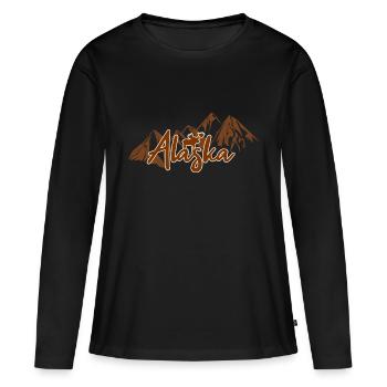 Alaska - T-shirt manches longues Premium bio Femme - noir - Devant - Julia (174cm)