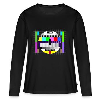 Testbild test card status no signal screen Display - Frauen Premium Bio Langarmshirt - Schwarz - Vorne - Julia (174cm)