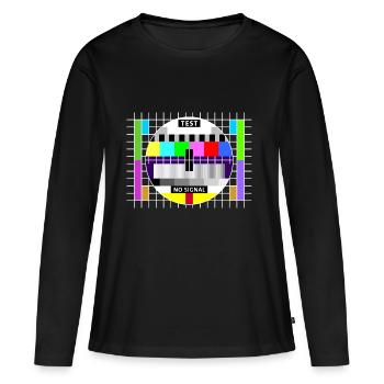 Testbild test card status no signal screen Display - Frauen Premium Bio Langarmshirt - Schwarz - Vorne - Julia (174cm)